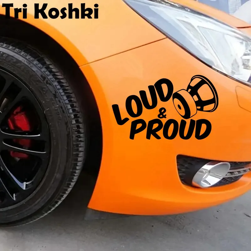 Tri Koshki KT105 Loud and Proud Car Audio Speaker Car Sticker Vinyl Decals Reflective Sticker on Car Motorcycle Truck Bumper