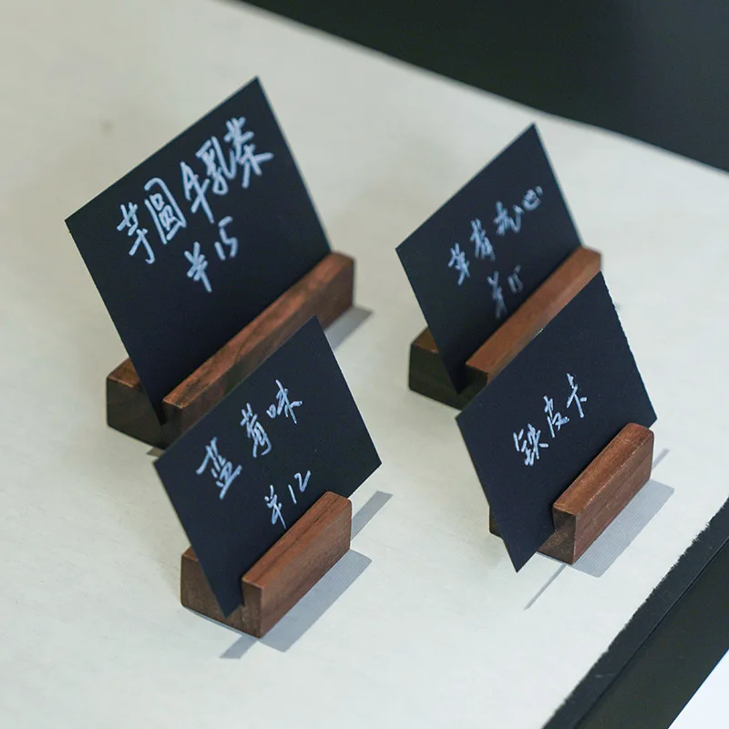 5pcs/lot Wood Price Tag Place Label Card Holders Photo Clip Stands Wedding Table Number Name Sign Stand for Wedding Display