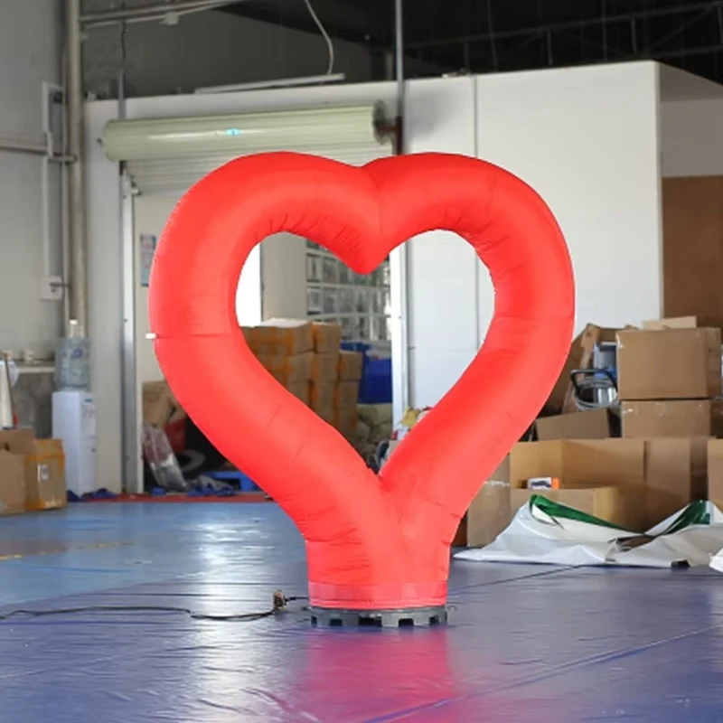 Valentine's Day Decorations Red Inflatable Love Heart Model with LED Lights Shopping Mall Props Suitable for Party Holiday Decor