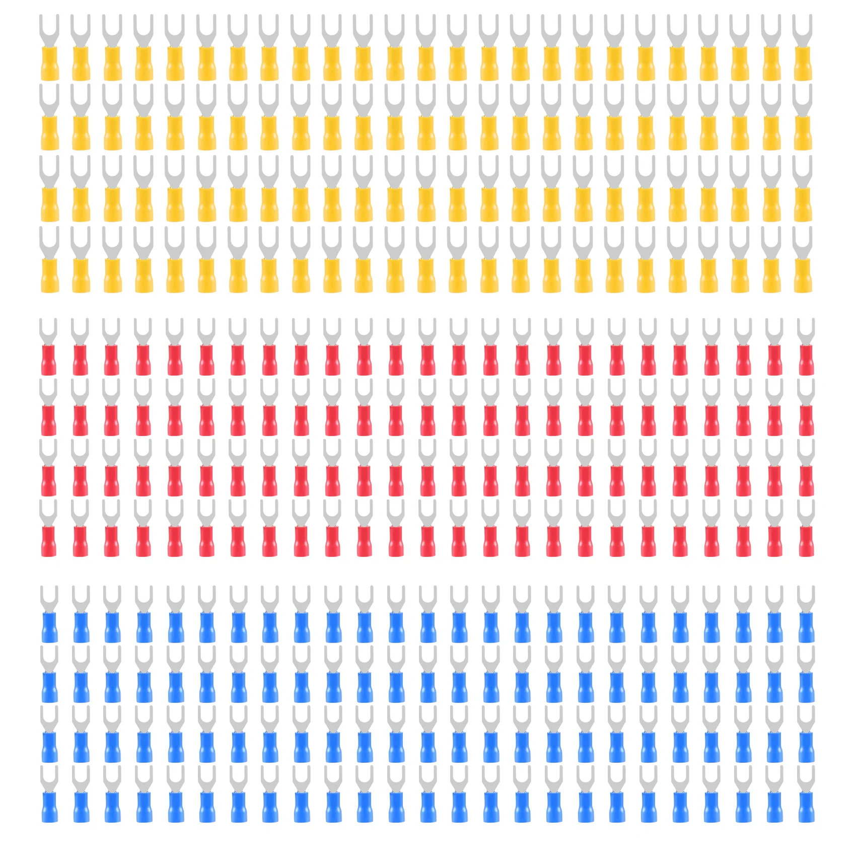 AY03-300 szt. 22-16 16-14 12-10 AWG Izolowane Widełkowe Łopatki Typu U Złącze Przewodów Elektrycznych Zaciskane Terminaly
