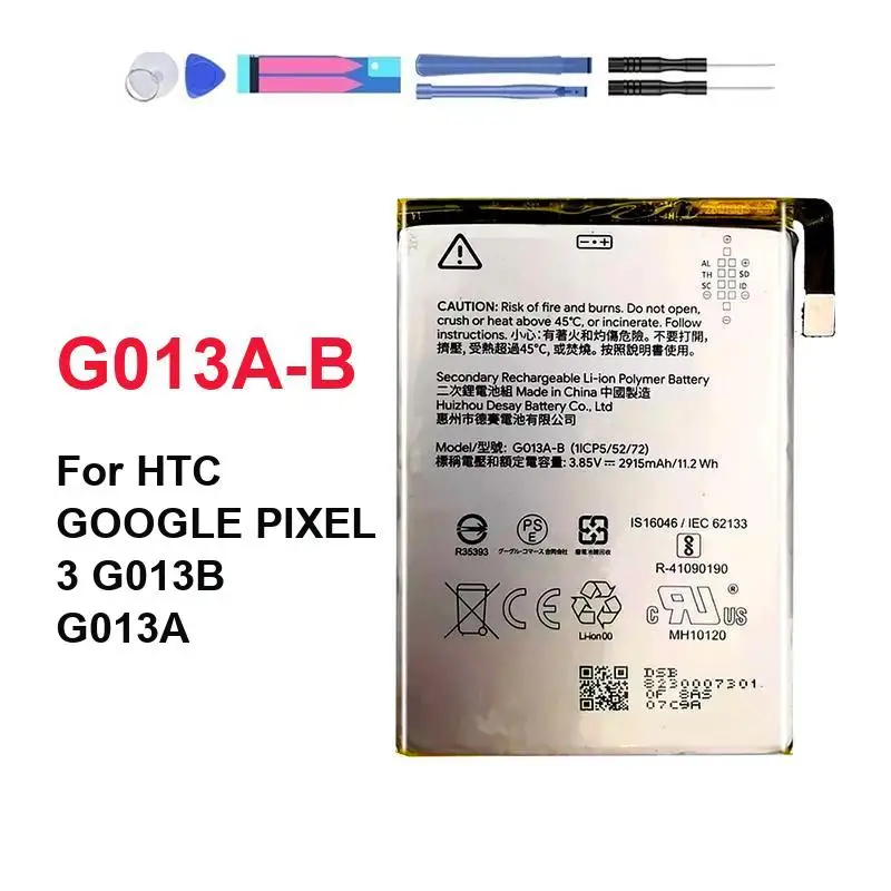 Robust G013A-B 2915Mah Mobile Phone Battery Good Low-Temperature Performance For Htc Google Pixel 3 G013B G013A