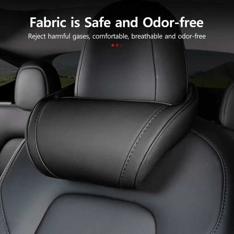 ل تسلا نموذج Y 3 X S سيارة الرقبة الوسائد كلا الجانبين 2 قطعة مسند الرأس الجلدية وسادة السيارات مقعد الرقبة الراحة رئيس وسادة داعمة