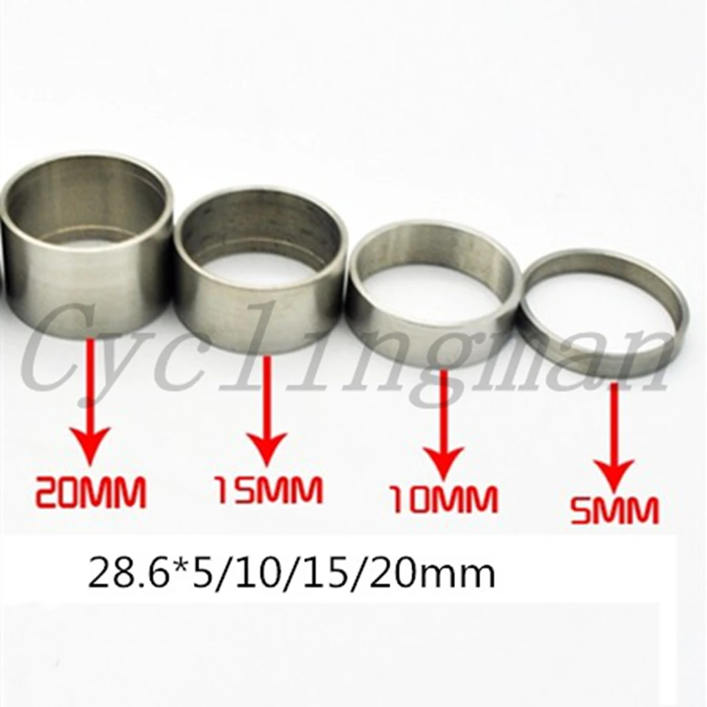 Titanium Ti Bicycle Headset Stem 1-1/8\' Spacers 5/10/15/20/25/30mm Bike Stem Spacer Washers Headset