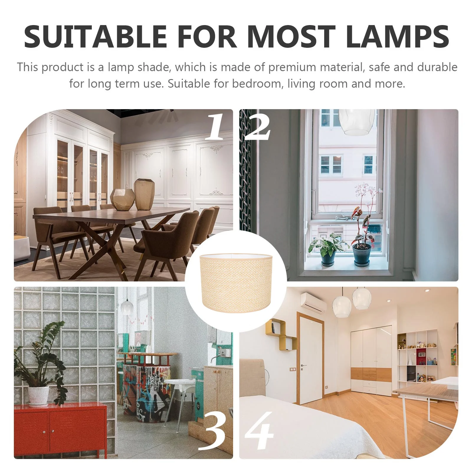 

Durable Plastic Ceiling Lamp Shade Decorative Lampshade Soft Light Diffuser Cover for Indoor Hallway Bedroom Restaurant