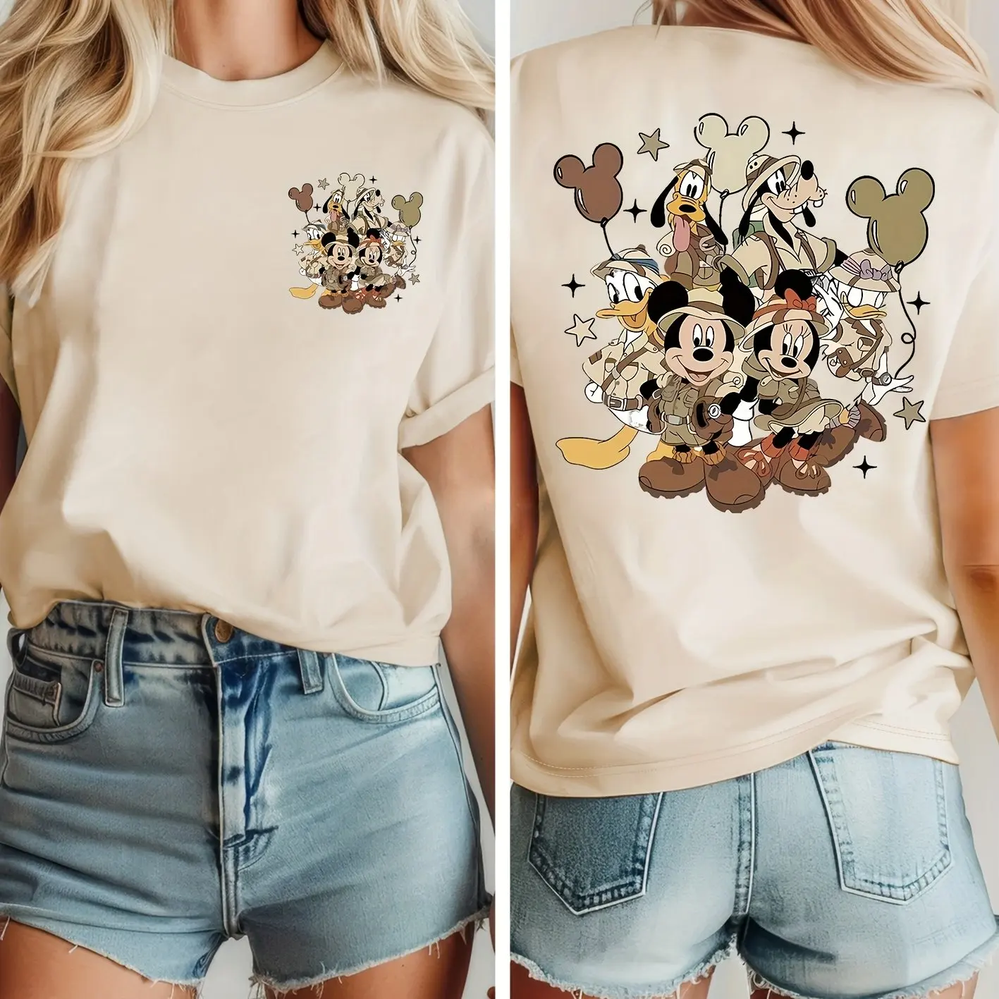 تي شيرت ديزني ميكي ماوس قطن للرجال والنساء كاجوال عصري كبير الحجم فضفاض بأكمام قصيرة للجنسين ملابس خروج للمناسبات #1