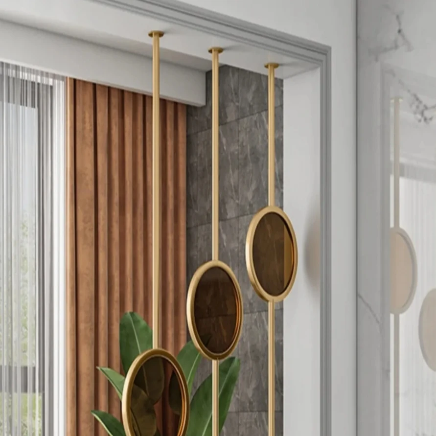 Wrought Iron Pillar Partition Screen for Office & Restaurant Floor Area Elegant Screens & Room Dividers