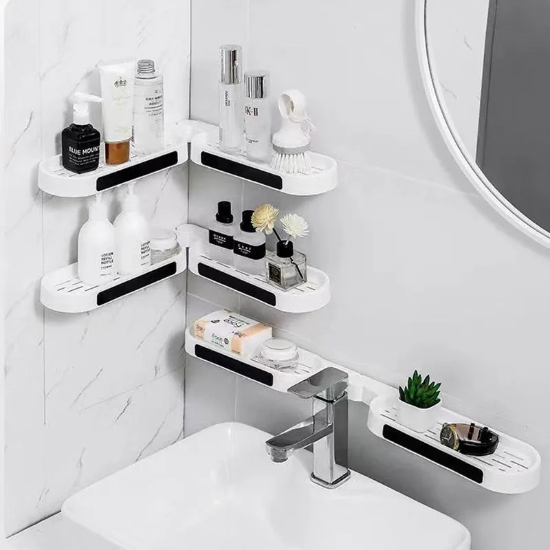 Bathroom shelf Toilet corner non-punching rotatable storage shelf Toilet bathroom wall hanging bathroom shelf