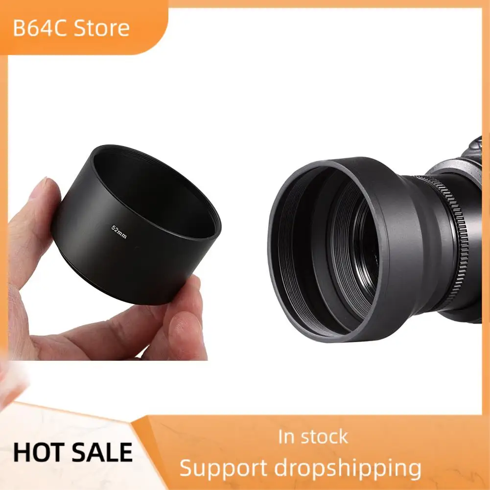 

B64C 2 Pcs 52MM 3-IN-1 Lens Hood Camera Filter Screw-In Mount Lens Hood Shade,A & B