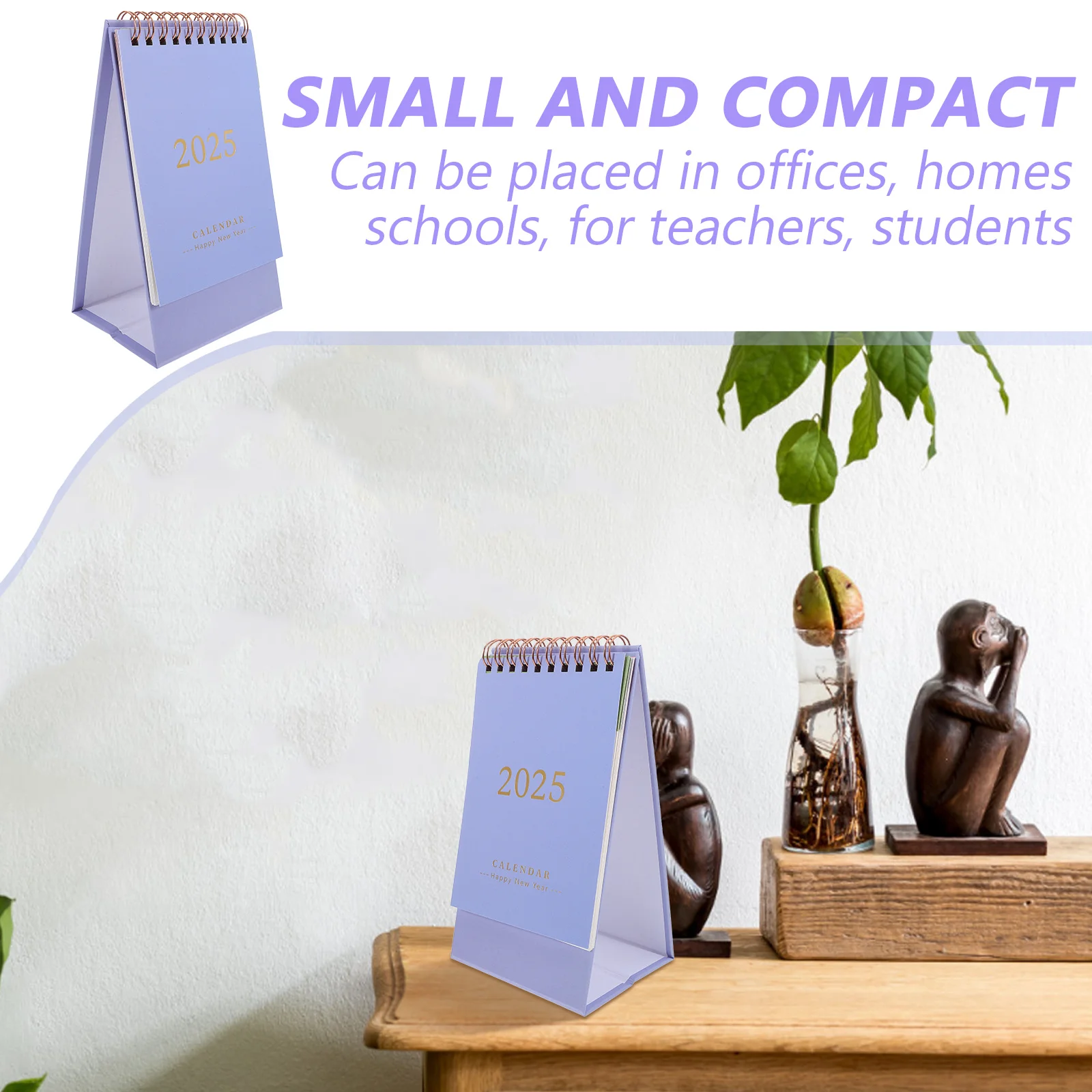 Настольный перекидной настольный календарь, простой дизайн для офисного учебного стола, ежемесячная заметка, ежедневный дисплей даты, новогодний календарь 2025 года