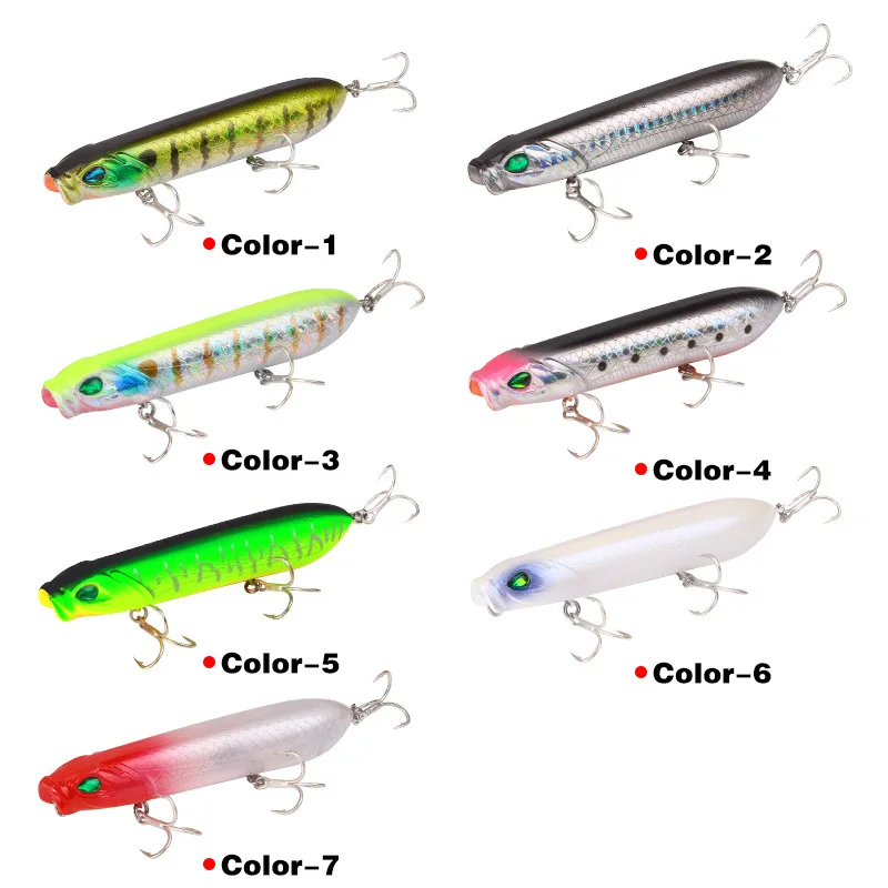1 Stück 10cm 18g Oberflächenköder zum Schleppangeln, Großer Popper Wobbler, Künstlicher Köder mit Haken für Barsch und Hecht