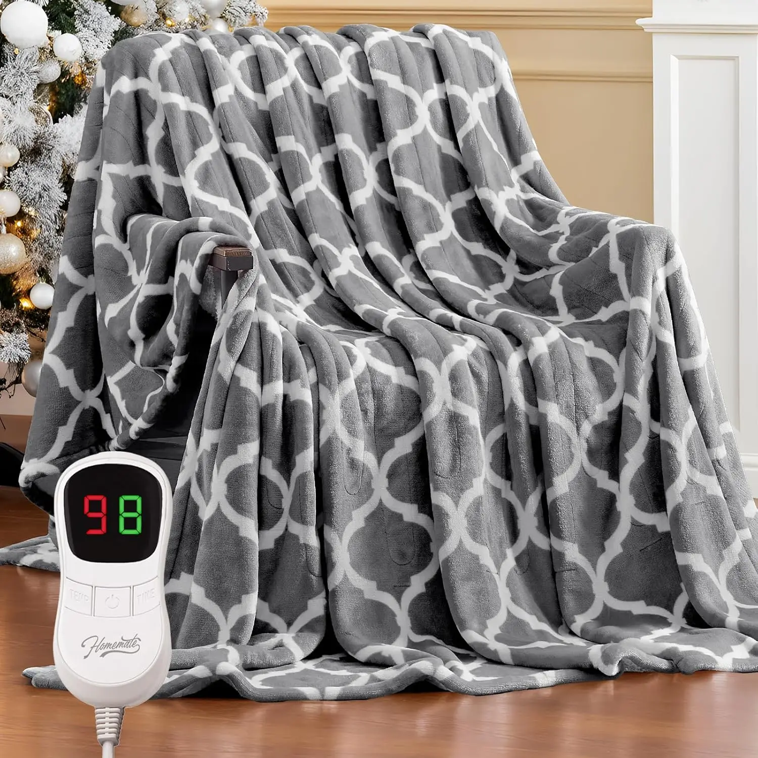 

Electric Full Size Heated Blanket 72"x84" with 10 Heat Levels & 8H Auto-Off, Soft Flannel, ETL Certified