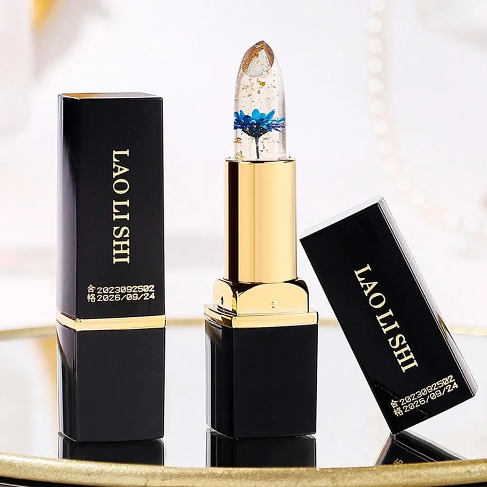 Nuevas flores gradiente jalea lápiz labial creativo señoras labio película hidratante duradera bálsamo para la pérdida de color hidratante coreano T4X4