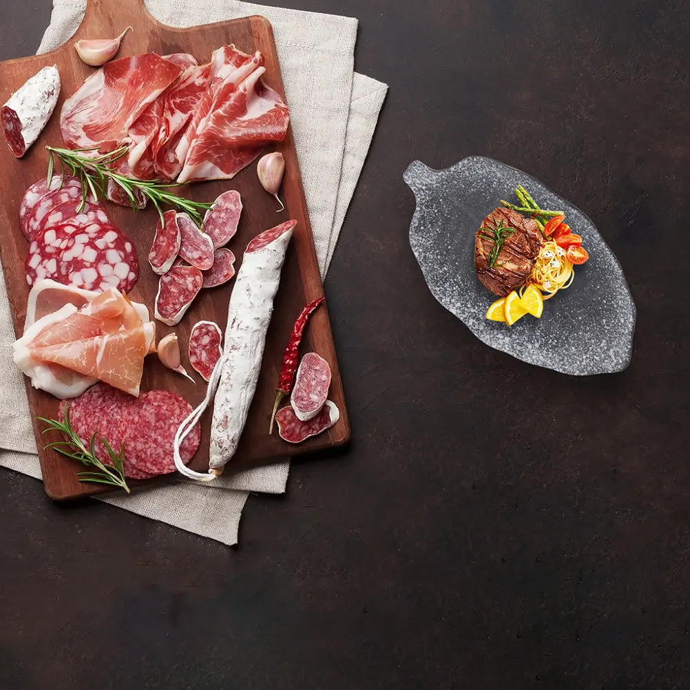 Plato de Cerámica con Diseño de Hoja de Plátano, Retro y Creativo, para Servir Postres, Bocadillos, Frutas, Nueces y Dulces, Decoración de Mesa