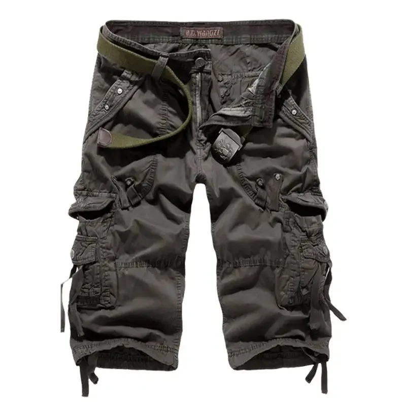 

2022 Summer New High Quality Cargo Shorts Men Casual Workout Military Men's Shorts Multi Pocket Knee Length Short Pants