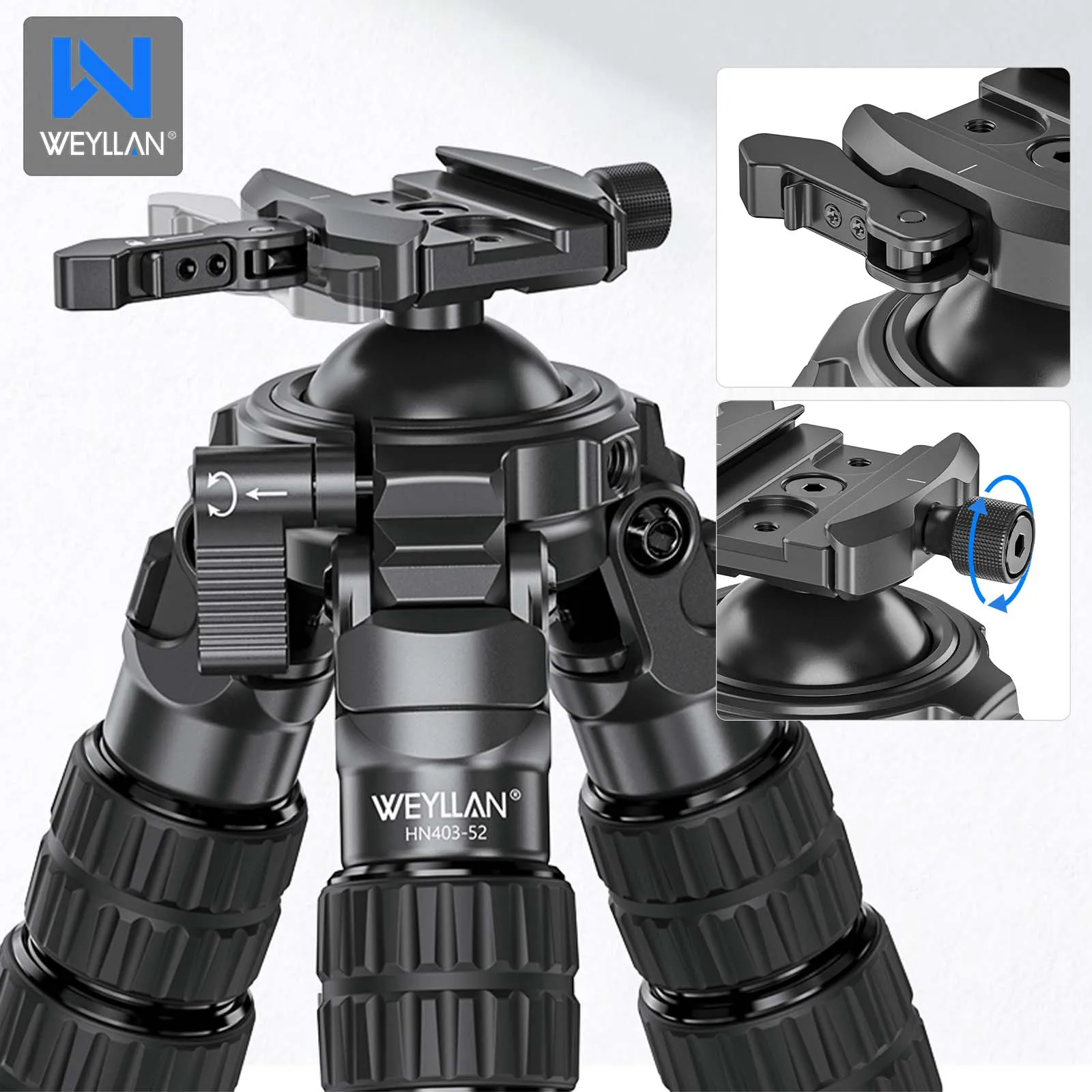 WEYLLAN HN403 70.49 Inch Carbon Fiber Tripod with Built-in 5