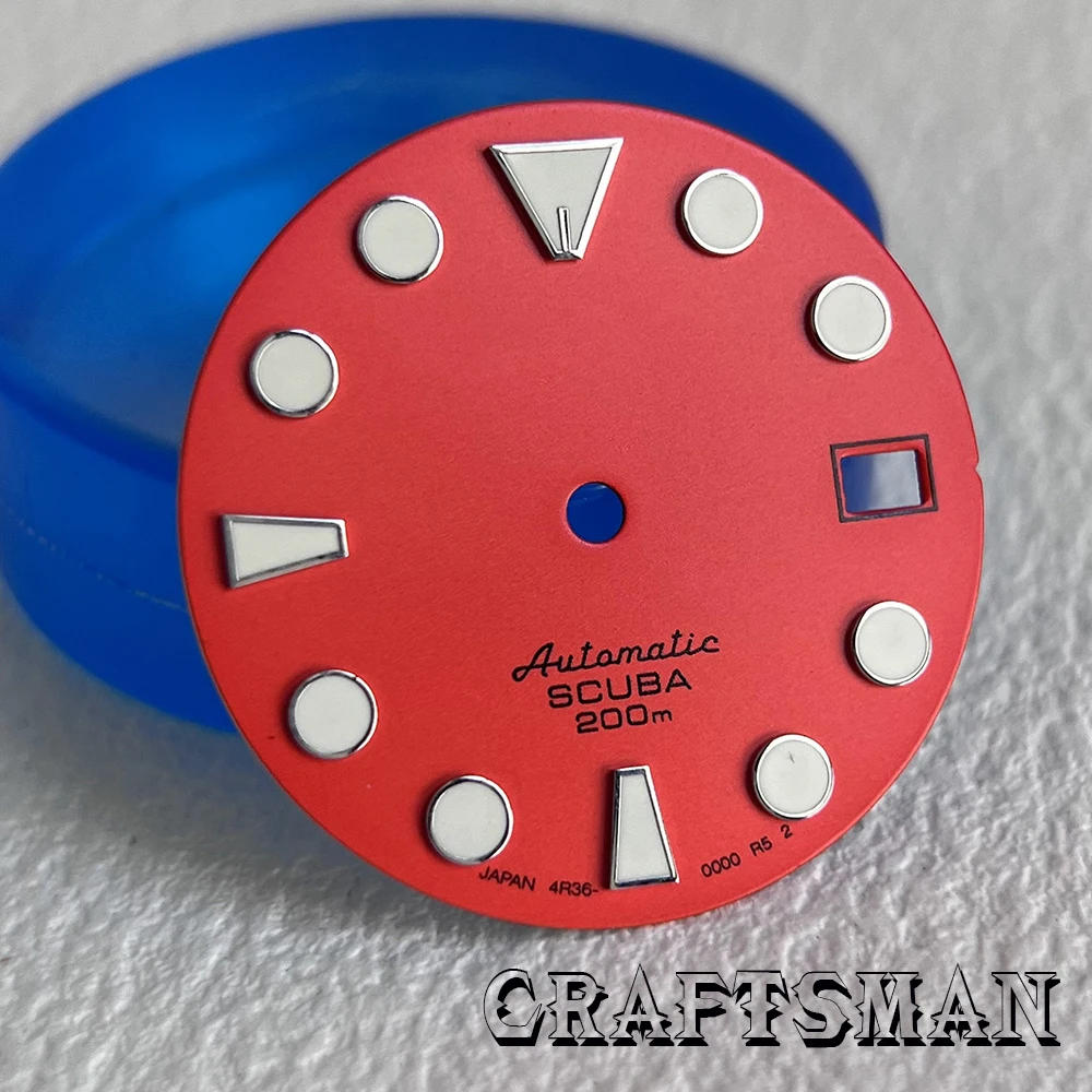 Reloj luminoso con esfera modificada, nuevo accesorio de 28,5mm con calendario único, color naranja, azul, negro y verde, adecuado para movimiento NH35 NH36