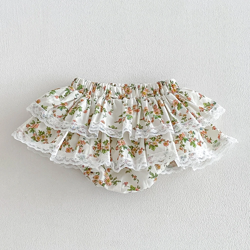 Sommer Baby Mädchen Blumenrock-Shorts Kinder Rüschen Elastische Taille Petticoat Kleinkind Tüllrock Säugling Spitzen-Bloomers PP-Shorts – Detail 13