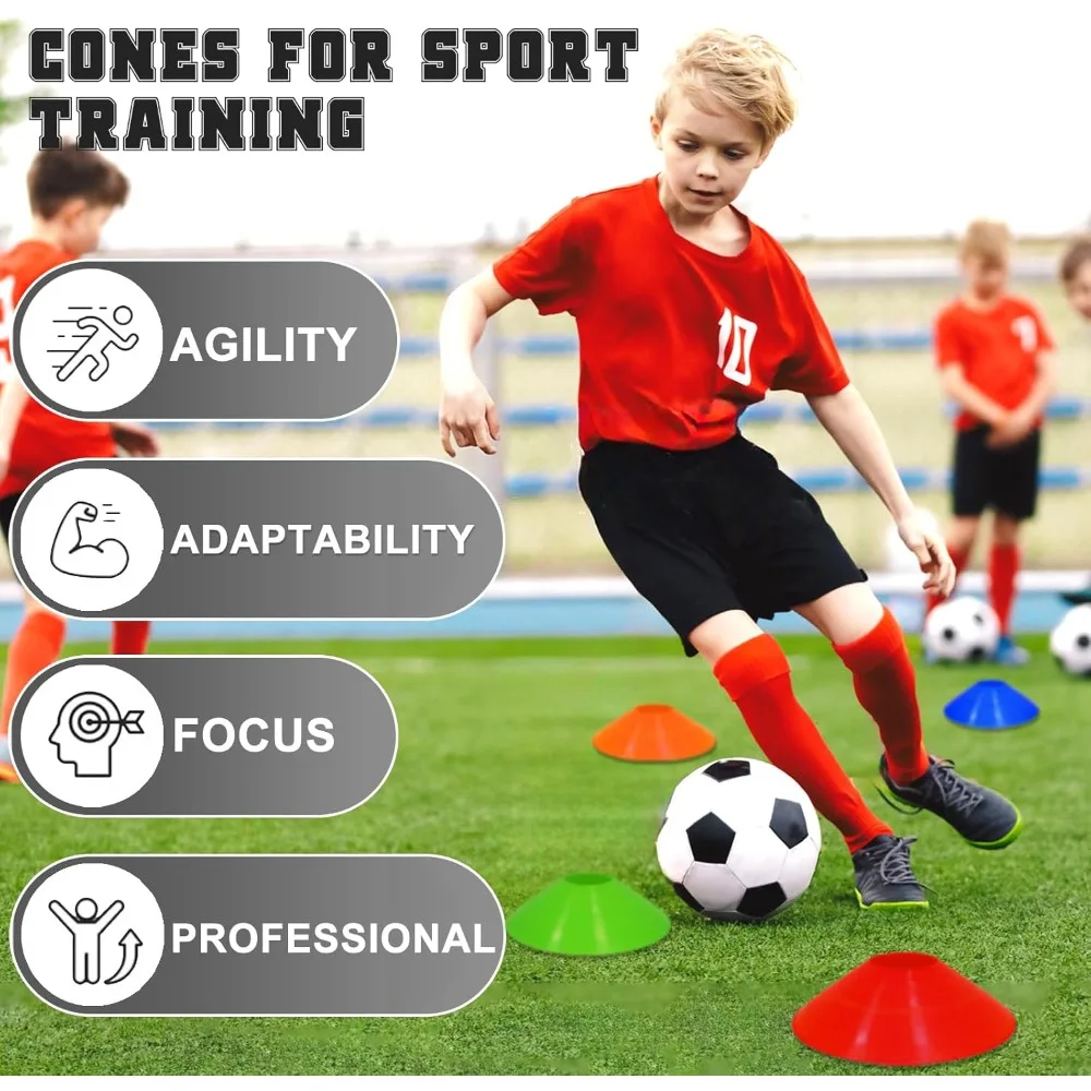 Set porta calcio portatile per bambini 6x4FT con pompa a sfera e coni - Attrezzatura da allenamento pieghevole per sport in giardino