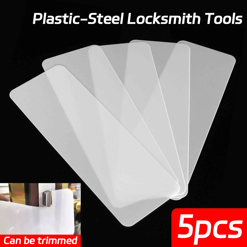 5Pcs Card Pry Opening Scraper 230x80mm Plastic-Steel Nano Insert Sheet Locksmith Tool Door Joggling Bypass Tool Lock DIY Opener