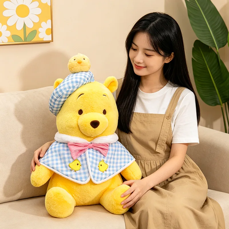 New Cute Chicken Winnie the Pooh Plush Doll Bear Stuffed Toy Sitting Version Pillow Figure Cross Border Wholesale Gift for Kids