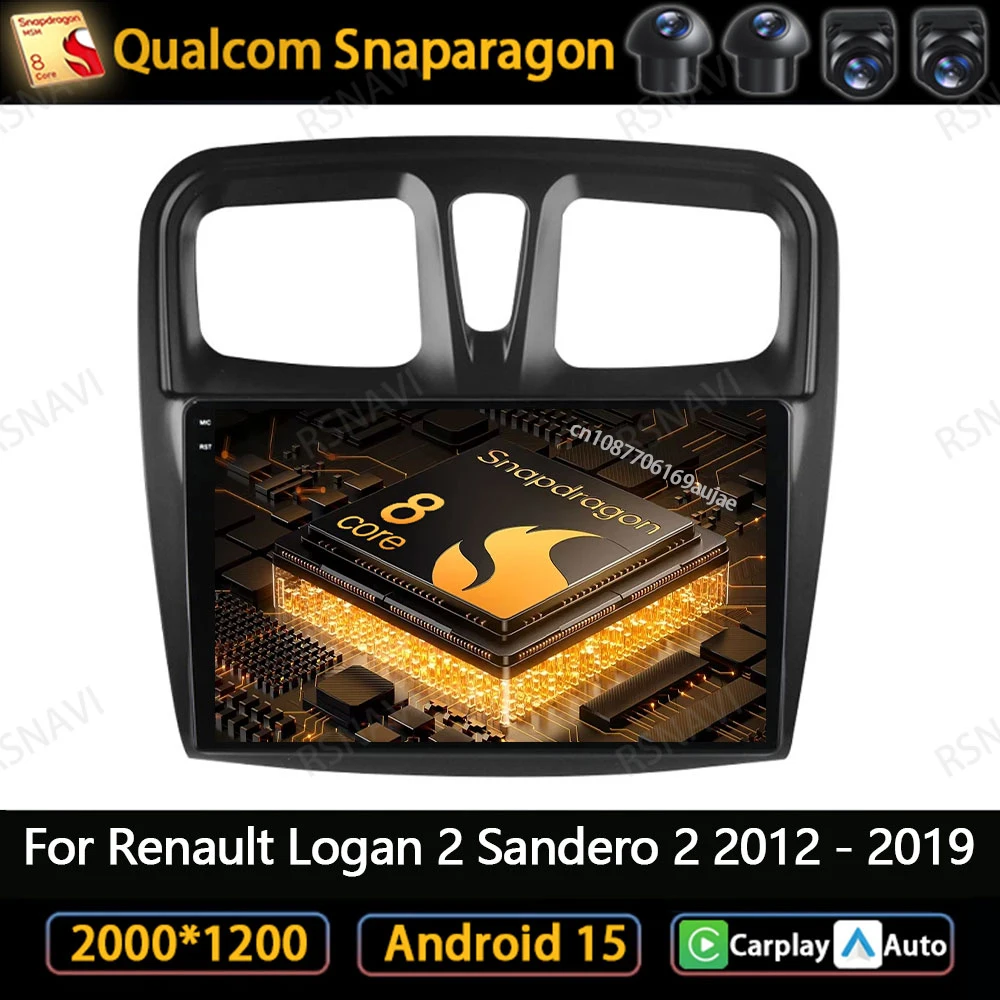 

Android 15 Car Radio For Renault Logan 2 Sandero 2 2012 - 2019 Car Radio 4G LTE Multimedia Autoradio GPS DSP DVD BT 5G WIFI QLED