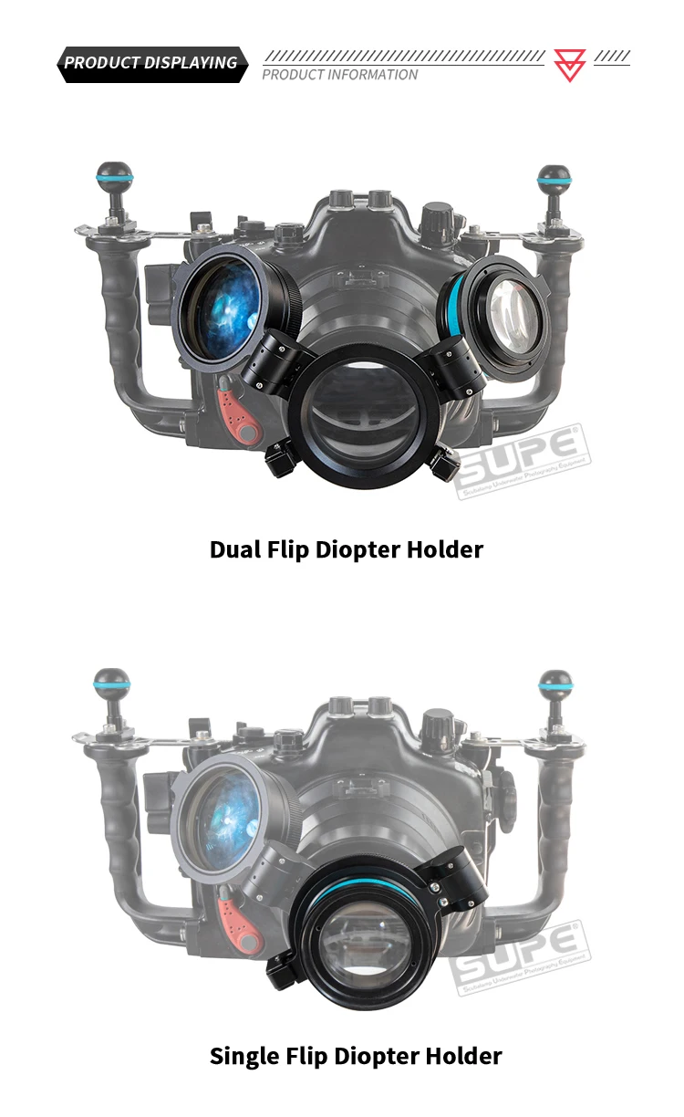 Supe Scubalamp Lens Screw Port Flip Diopter Holder For M67 Macro Port Underwater Photography Filter Holder Diving Quick Release