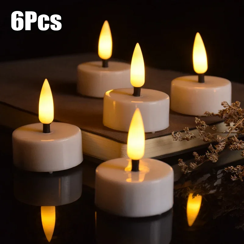 3/6Pcs Flameless LED Candles Flickering Battery Tea Lights Birthday Wedding Party Electric Candles Xmas Table Decoration Light