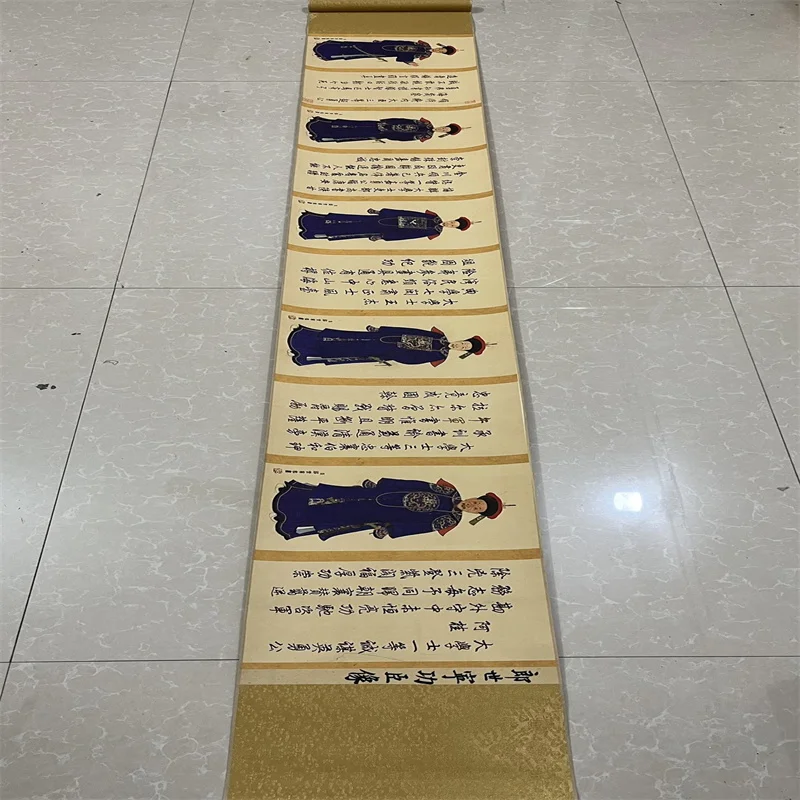 

China Ancient Picture Paper,Character Painting,he statue of Lang Shining's meritorious officials, Long Scroll Paintin