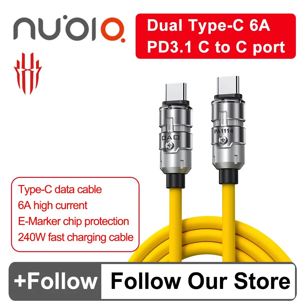 HOT Nubia Redmagic 6A Data Cable Gaming Cable Type-C to Type C For Nubia RedMagic 9s 9 8s 8 iPhone 15 Pro Xiaomi