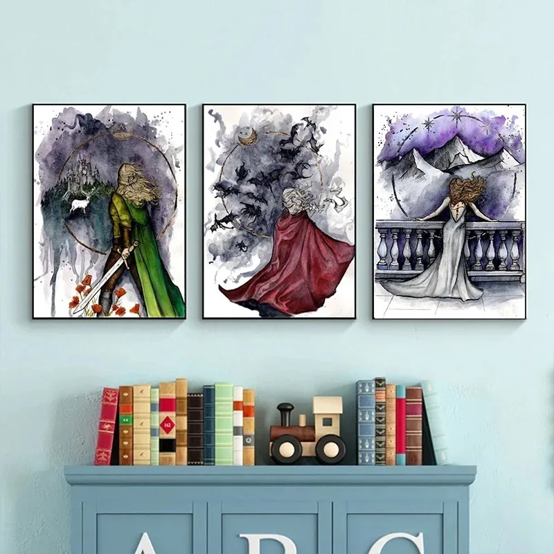 Queen of Terrasen from the Throne of Glass Series Prints TOG Posters Abraxos Smelling Flowers Canvas Painting Kids Room Decor