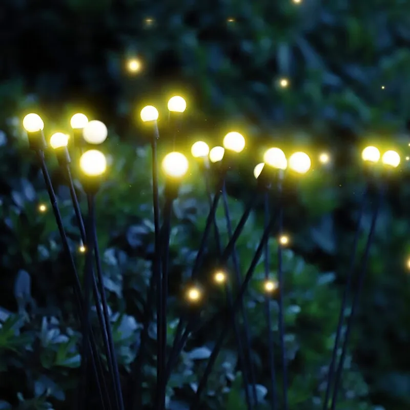 Luz LED Solar para decoración de jardín al aire libre, lámparas de luciérnaga para césped, luces de calle, luces de jardín