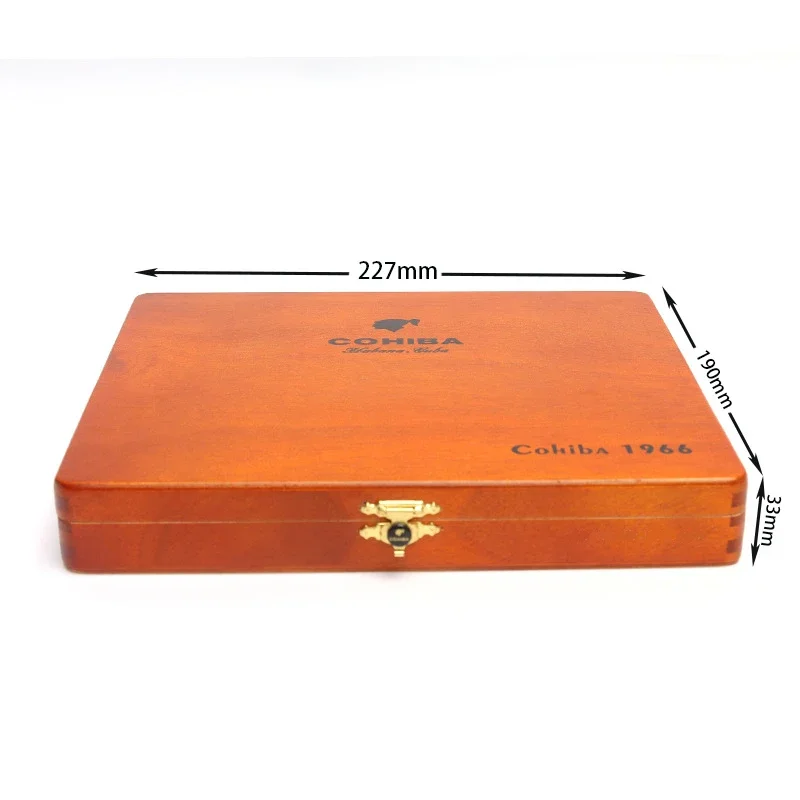 COHIBA-Portable Cedar Wooden Cigar Humidor Case Box, Container for 10 Cigarette, Tobacco Tool Accessories,  Havana Cigars, 1966