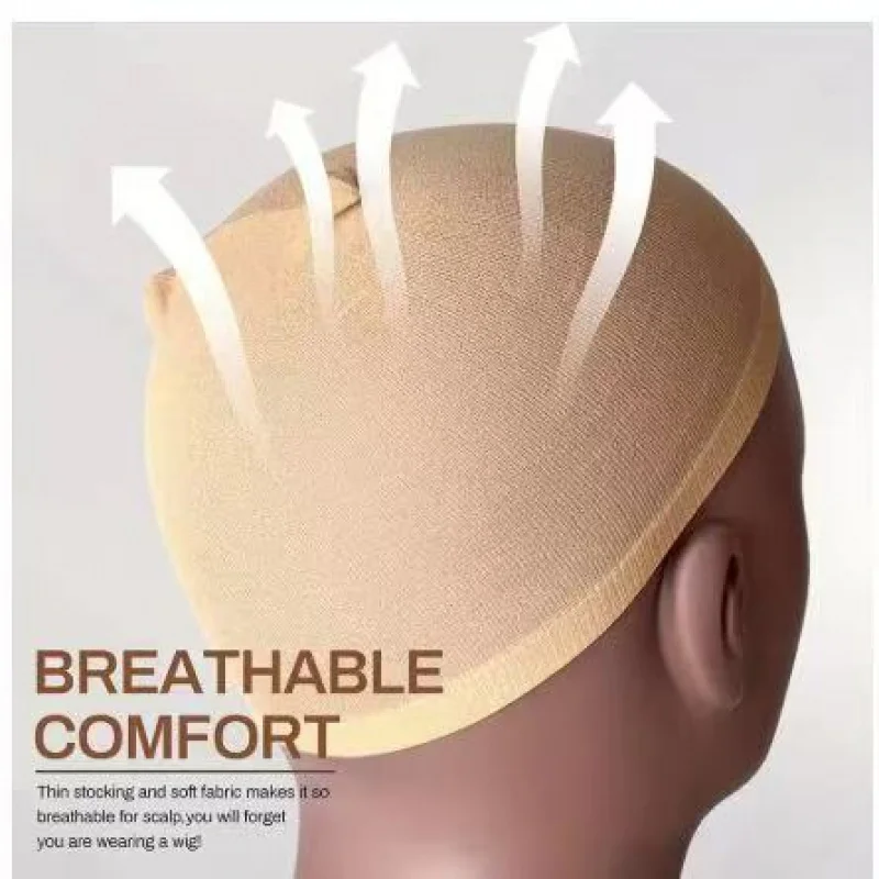 Touca de peruca de meia nua de malha de nylon ventilada 12 peças tampas de peruca de meia tampas de malha elástica para fazer perucas tamanho livre
