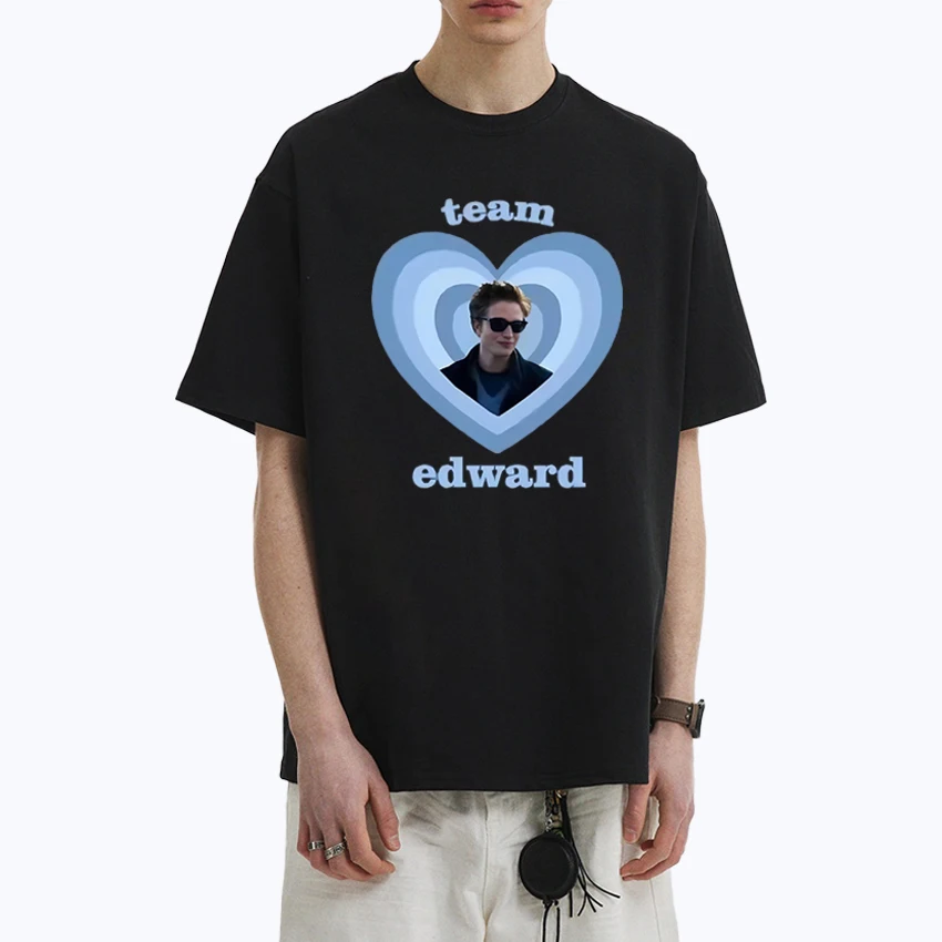

2025 New in Twilight Team Edward Graphic Fashion Print T shirt Men Women Cotton Oversized short sleeve T-shirts Unisex black Top