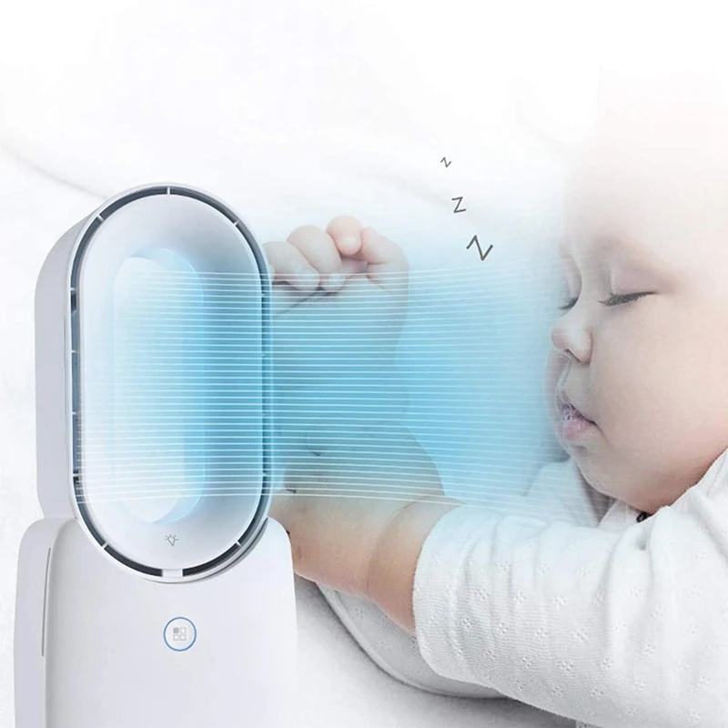 Ventilador sin aspas, Enfriador de aire de mesa pequeño, batería recargable, USB, Personal, para oficina y dormitorio