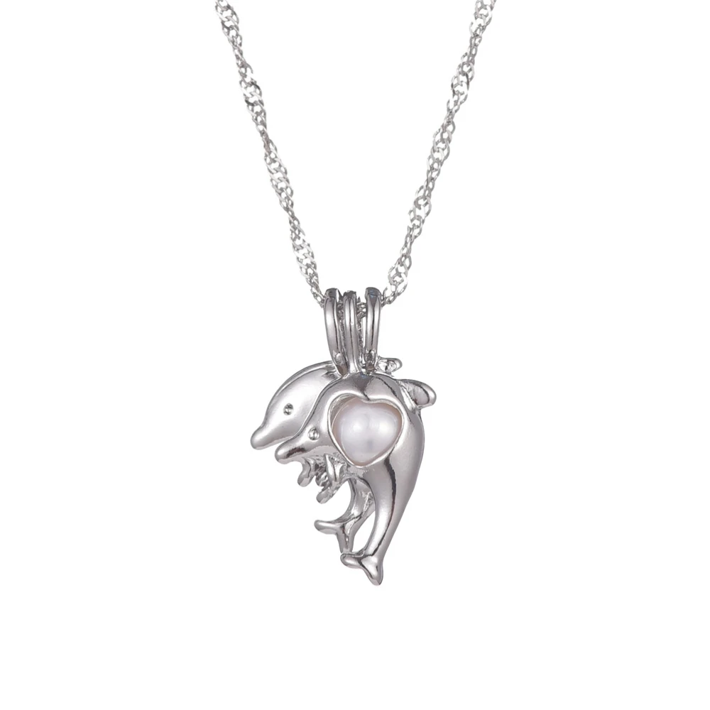 Pearl Necklace Features Hollow Out Design Combined With Cute Animal And Plant Elements To Showcase Unique Style For Owner