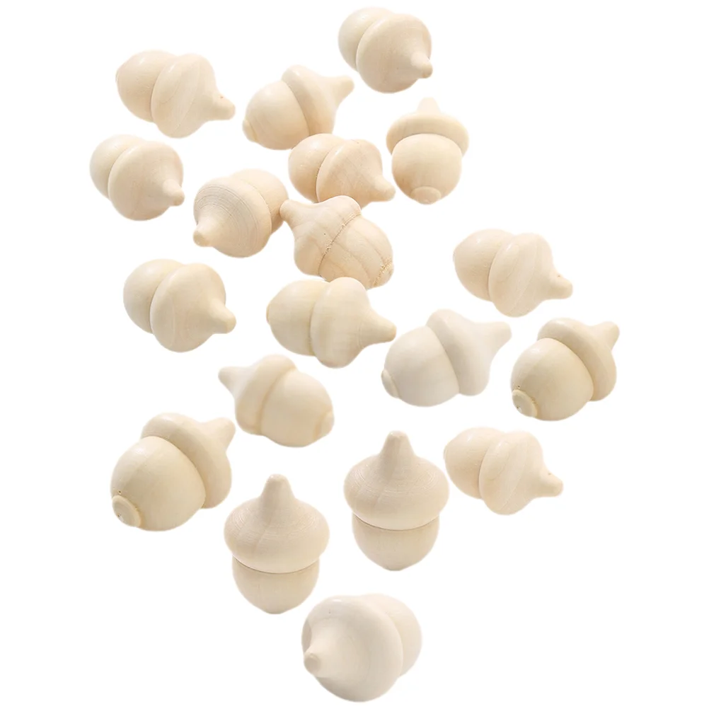 

30 Pcs Jesus Woody Acorn Child Blank Ornaments Craft Sticks Wooden Unfinished Toys