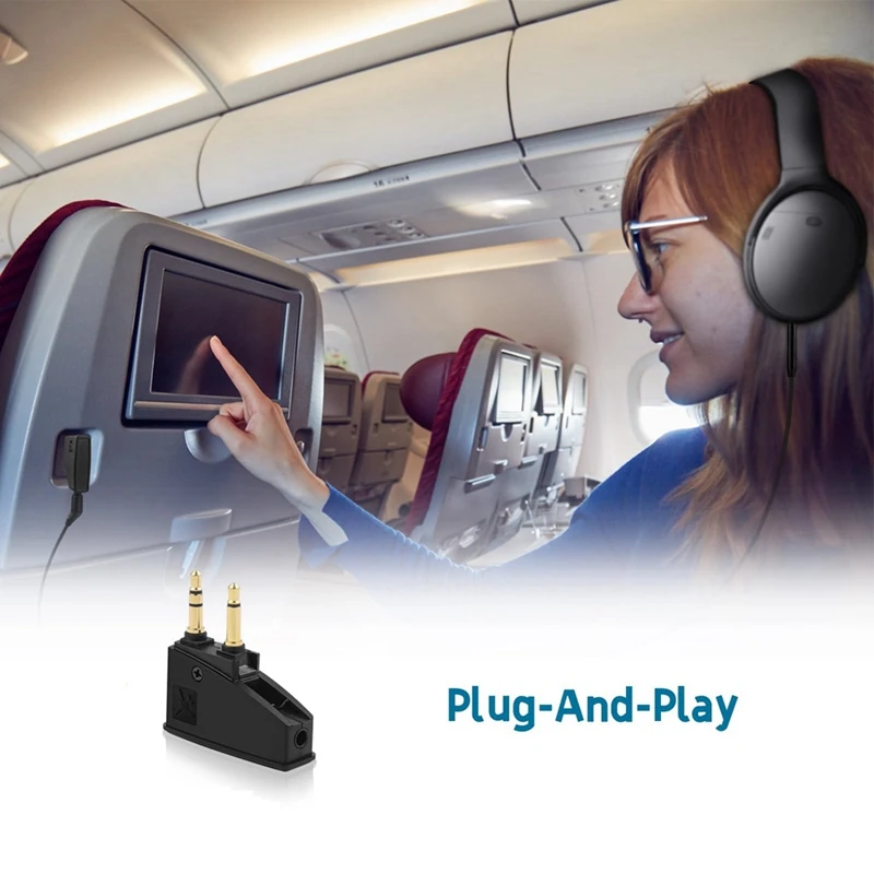 Słuchawki lotnicze przejściówka Adapter słuchawek lotu 3.5 wtyczka Mono do 2x3.5 wtyczki kompatybilne z QC45 QC35 QC3 QC25 QC20
