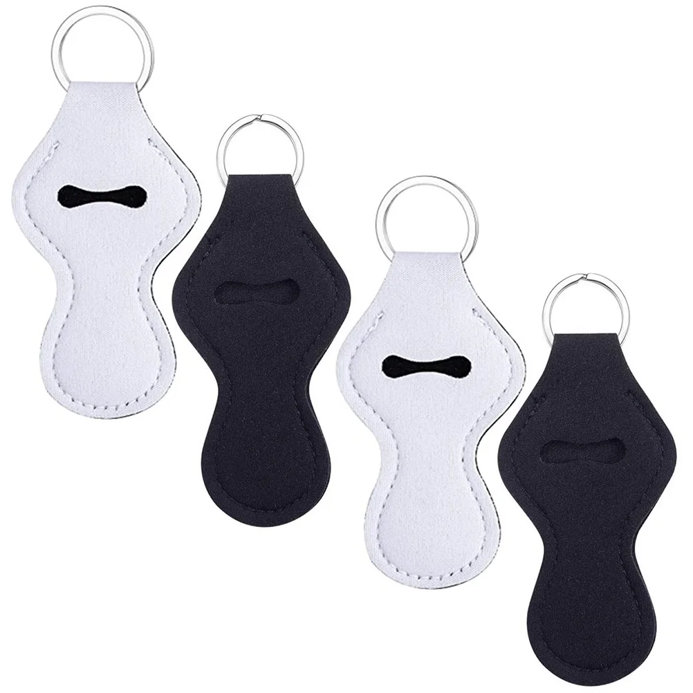 Portachiavi con custodia per rossetto da 4 pezzi Porta balsamo per labbra in neoprene premium Custodia da viaggio compatta per organizer per trucco lucidalabbra