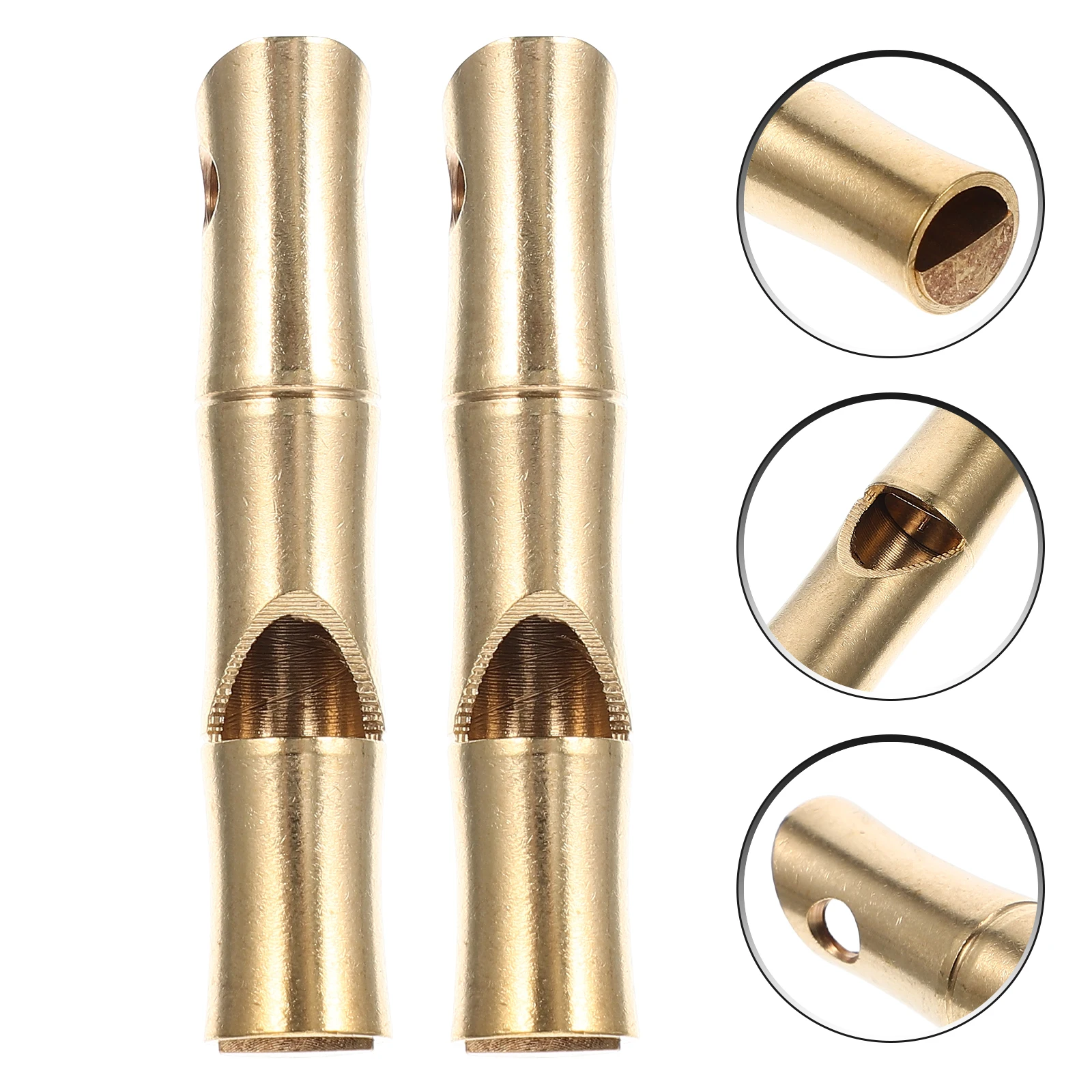 

2 Pcs Bamboo Whistle Outdoor Key Safety Hiking Whistles Loud Emergency Survival Portable Chain for Kids