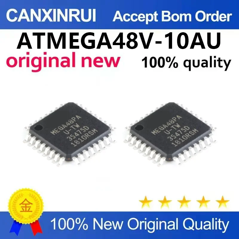 （5pcs-100pcs）Brand new original ATMEGA48V-10AU packaged QFP-32 microcontroller 8-bit microcontroller chip