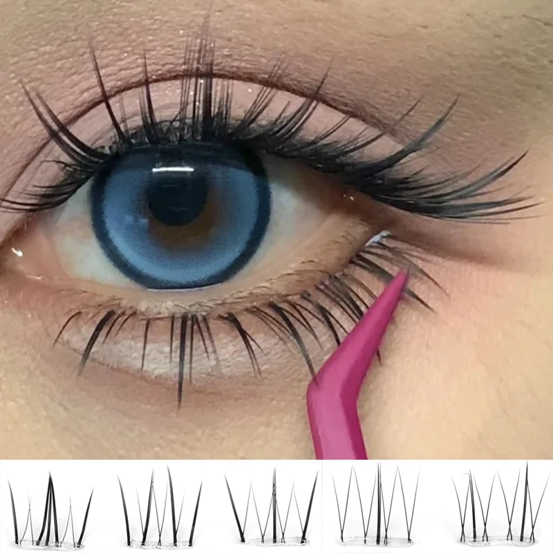 

Self-Adhesive False Eyeslashes Lower Lashes Extension Professional Individual Natural Fluffy Curling DIY Cluster Eyelash Makeup