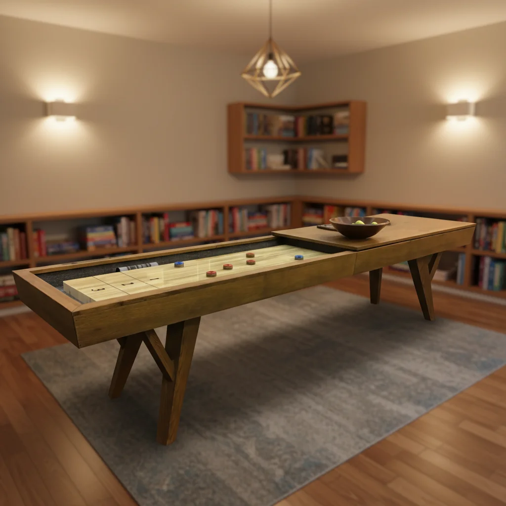 2026 Custom Durable Oak Solid Wood Mini 9 Foot Shuffleboard Game Tablepromote sales