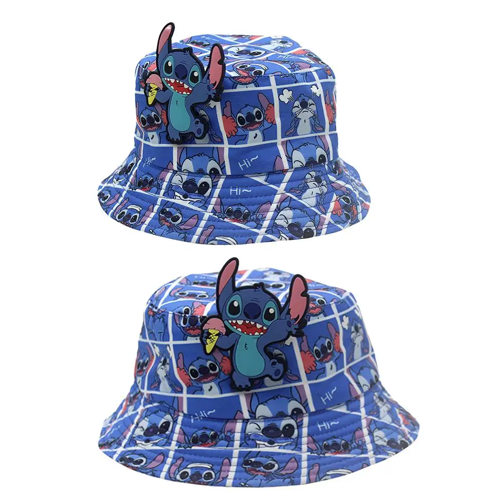 Stich Eimer Hut Sommer Cartoon Cosplay Hut Kind Erwachsene Outdoor Sport Sonnencreme Sonnenschirm Angeln Panama Kappe Halloween Kopfbedeckungen