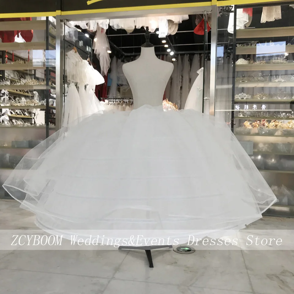 In Stock Hot Sale 7 Hoop 2023 Ball Gown Bone Full Crinoline Petticoat For Wedding Dress Wedding Skirt Accessories 125cm diameter