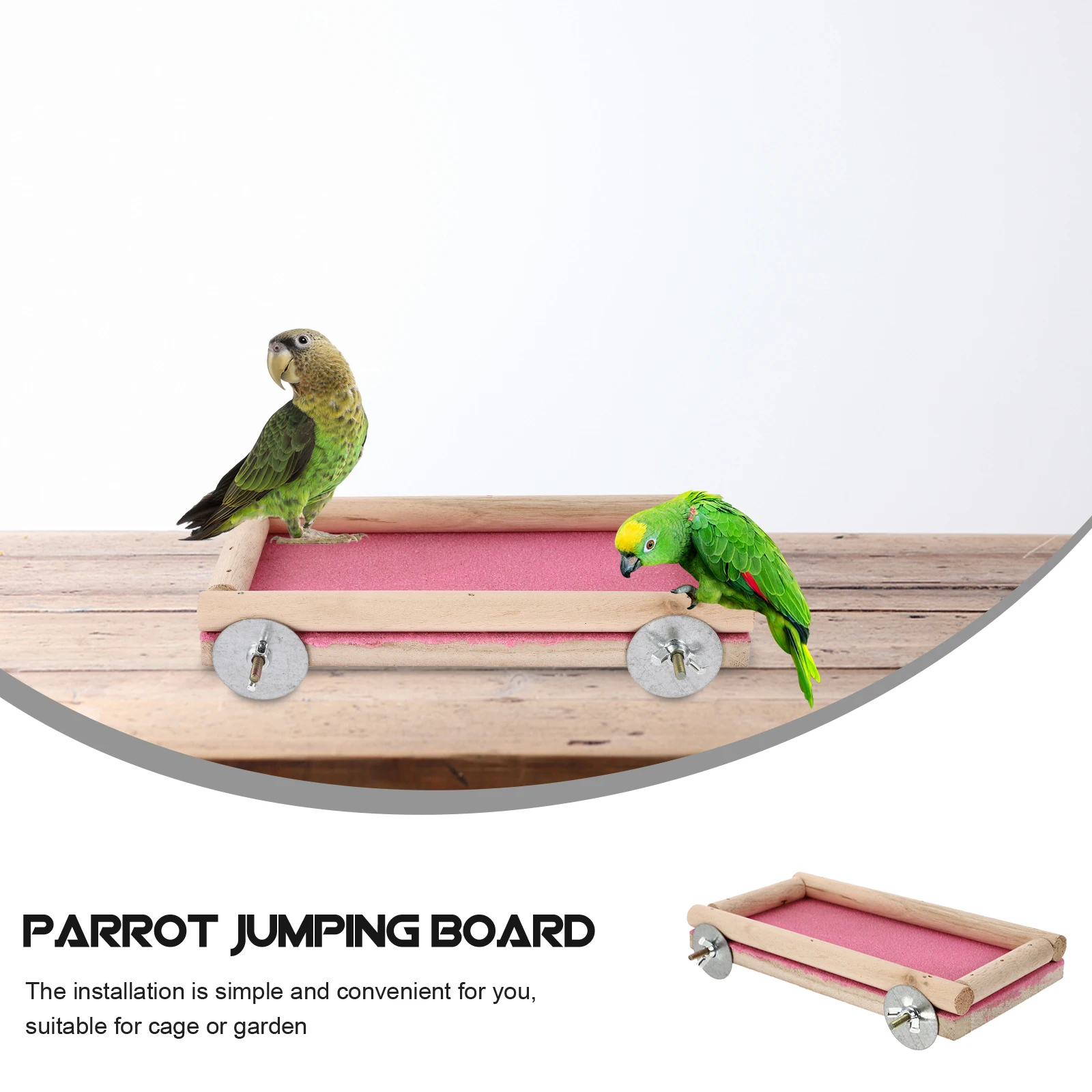

Pet Bird Claw Grinding Board Wooden Toy for Squirrels Sugar Gliders Hamsters Pink Color Durable Cage Garden Use