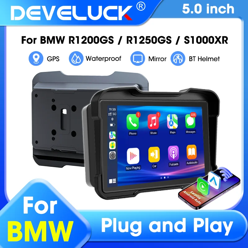 

5-дюймовые портативные мотоциклы для BMW R1200GS ADV/R1250GS ADV/S1000XR мотоцикл CarPlay Android Auto цифровая приборная панель навигации