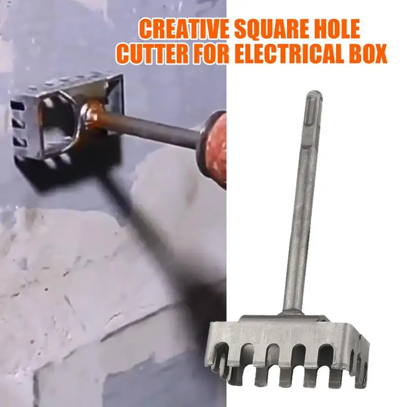 

86 Line box socket Hole Punch Quick Electric hammer Open hole Tools hardware tools Square handle is hardened and wear resistant