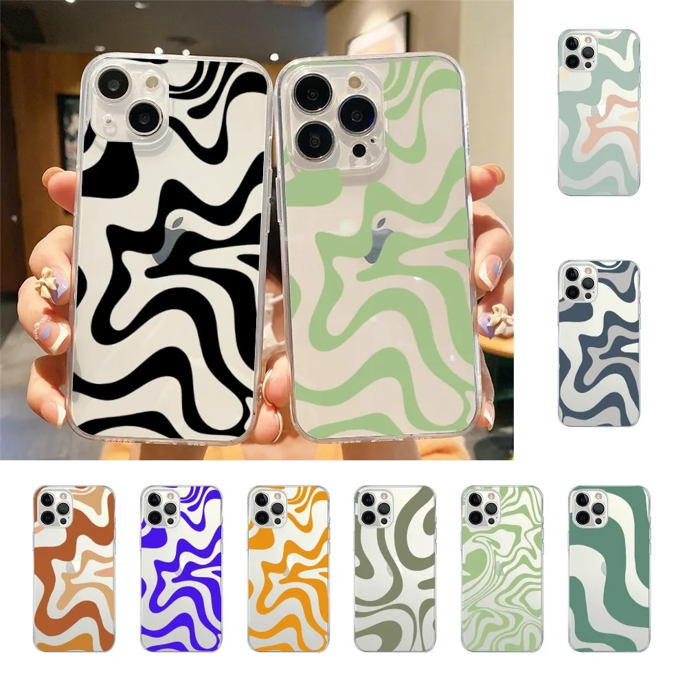 Liquid Swirl Abstract Pattern in Beige and Sage Green Phone Case For Iphone 15 11 13 14 Pro Max 7 8 Plus X Xr Xs Max Se2020 12mi