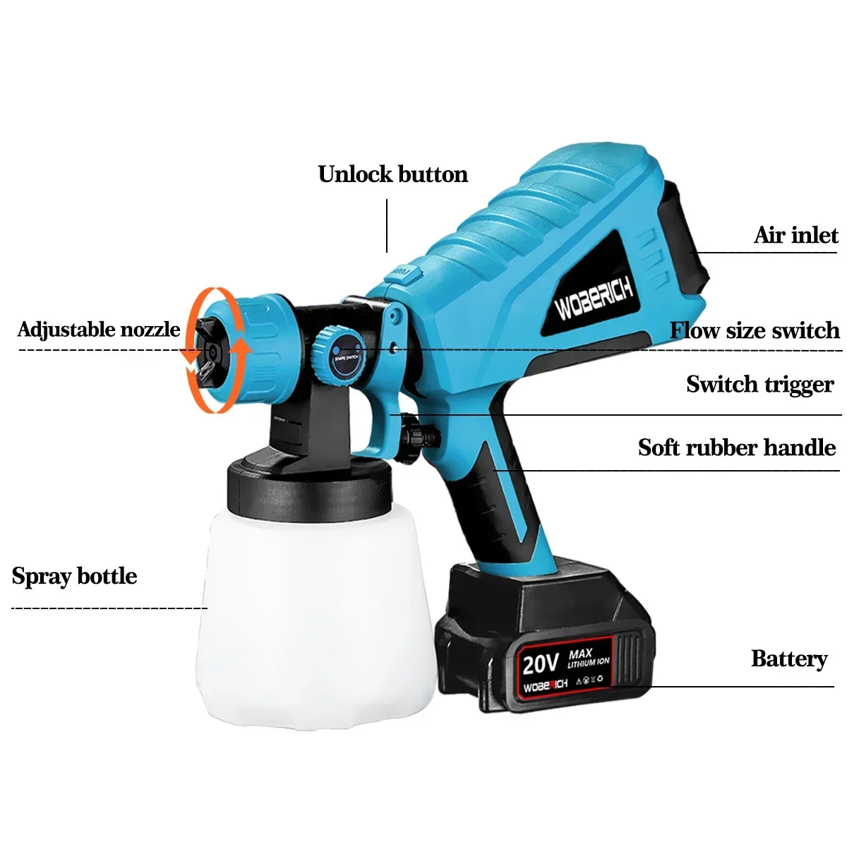 Electric Paint Spray Gun Large Capacity 18V Tools For Home Garden Painting Sprayer Gun Airbrush For Makita 18V Battery